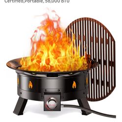 Portable gas grill/firepit