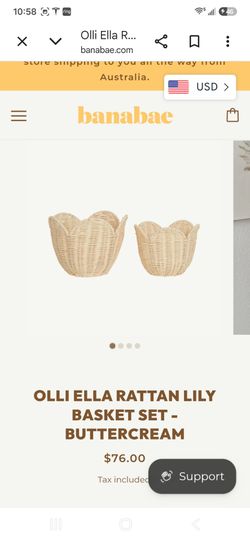 Olli Ella ratan lily basket set - brand new!