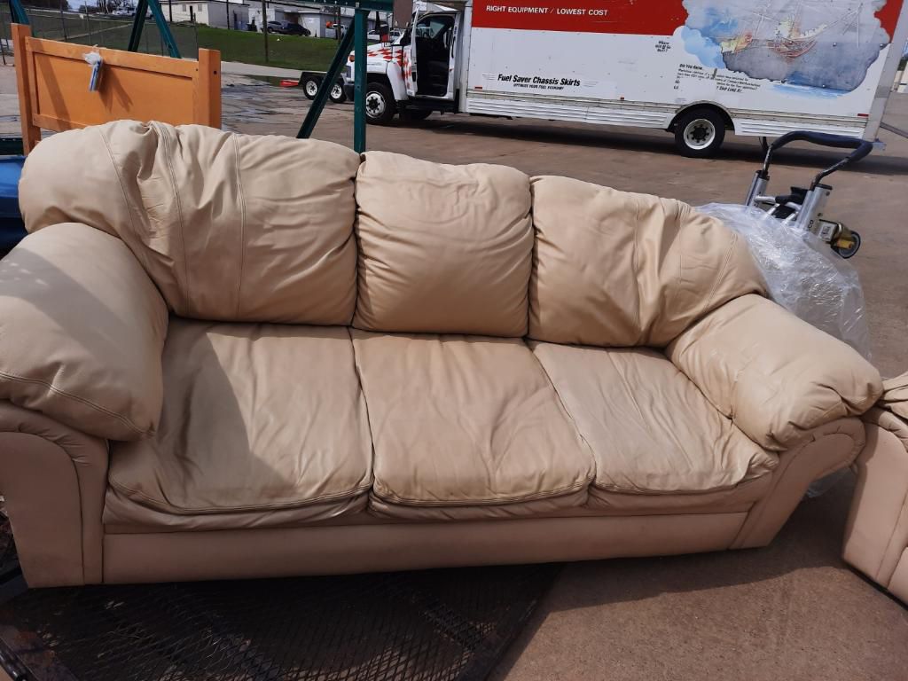 leather couch and loveseat 