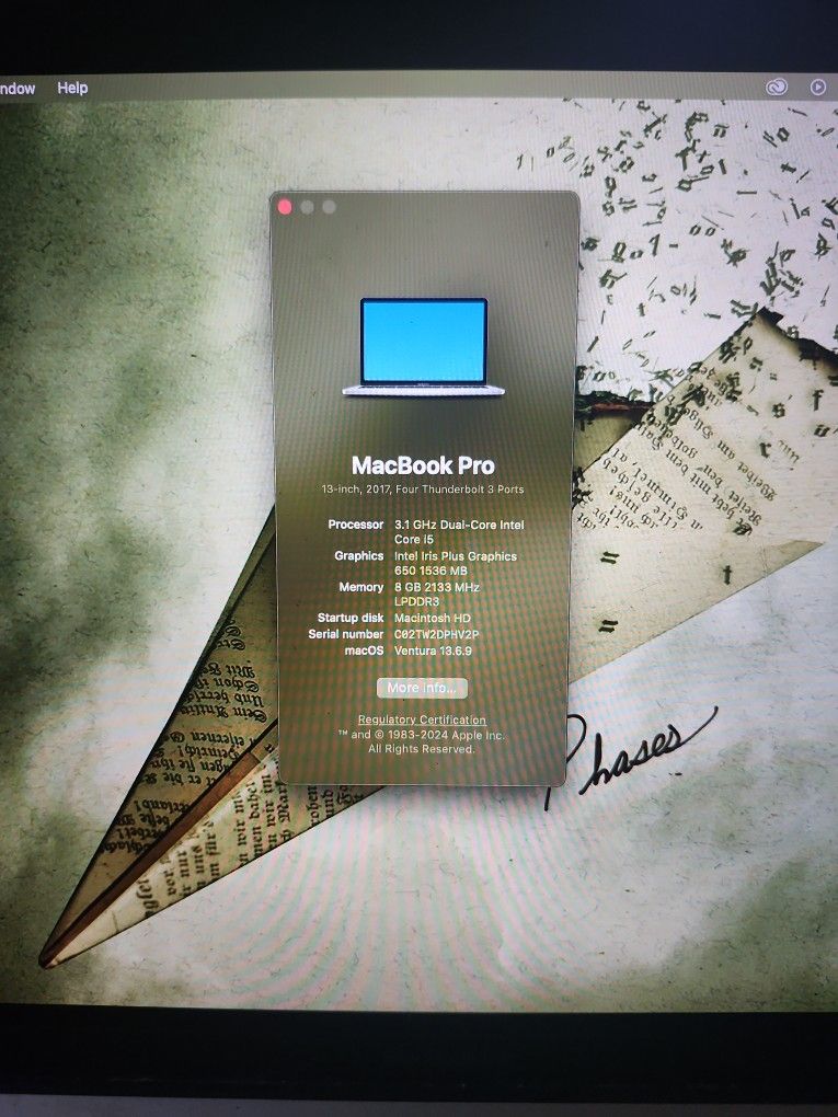 Mac Book PRO 13 INCH 2017