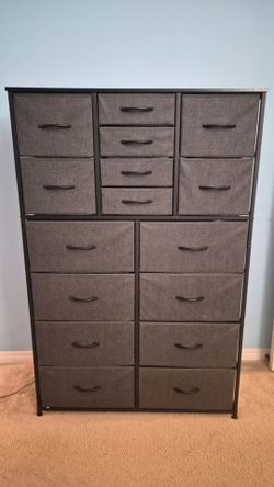 16-drawer Combo Dresser with Metal Frame, Wood Tabletop