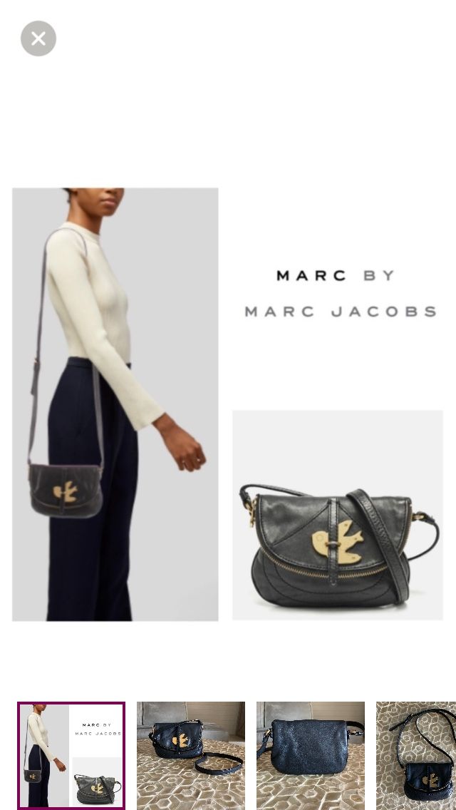Marc by Marc Jacobs Leather Petal to the Metal Flap Crossbody Bag in black