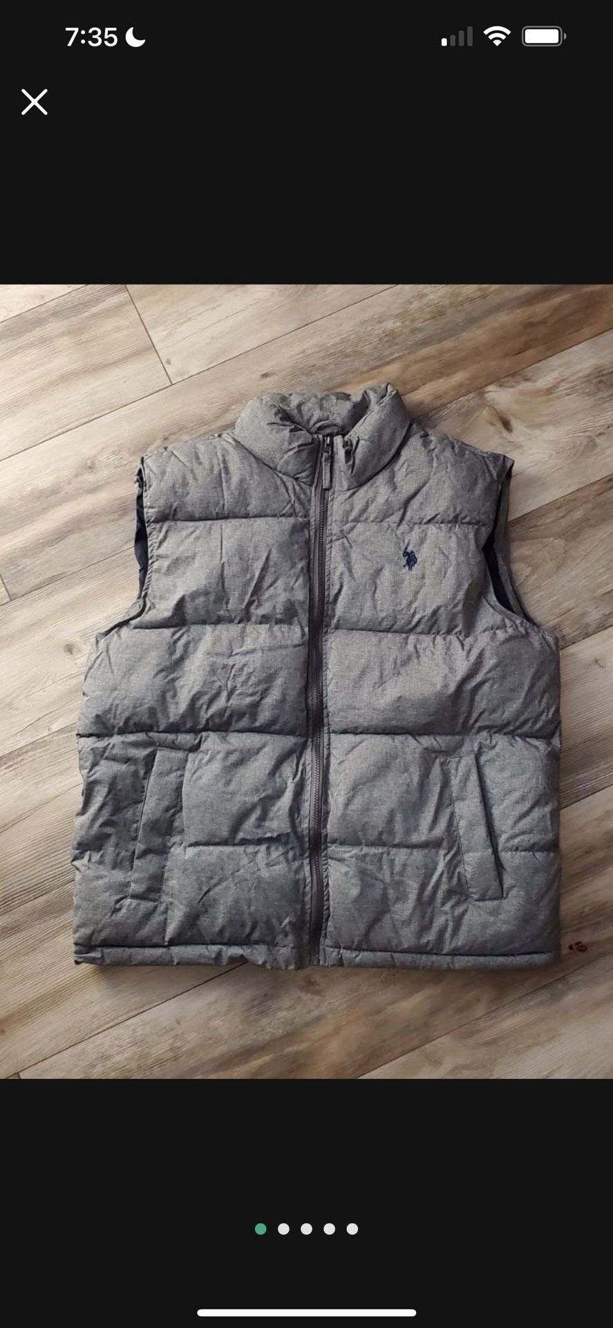 U.S Polo ASSN Winter Puffer Vest Gray Size XL and XXL Brand New