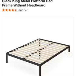 King size metal platform bed frame