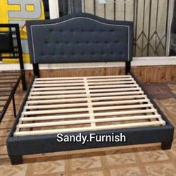Queen bed frame dark gray lowest price in town
