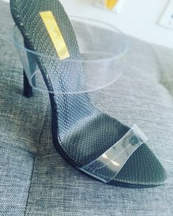Clear strap heels