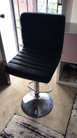 4 high chairs black leather $100 obo