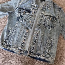 Distressed Denim Jacket - Medium