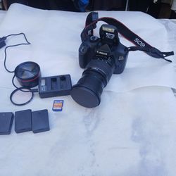Canon Eos 4000D With 3 Batteries 