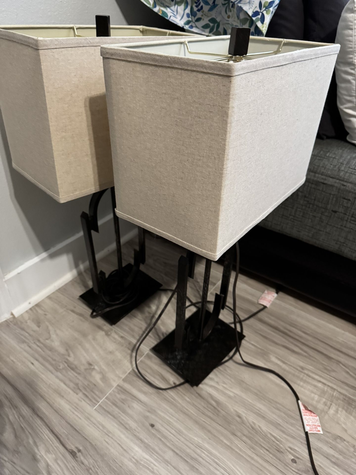 Set of 2 Bronzed Table Lamps