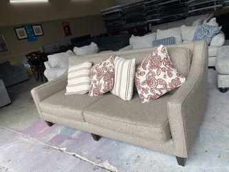 Ligth Brown Fabric Sofa 