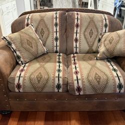 Upholstered Loveseat with Matching Pillows - Intermountain Furniture