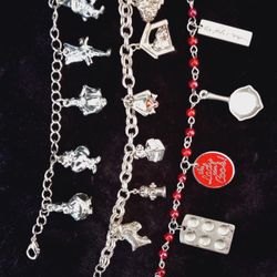 Jewelry Lot 3 Charm Bracelets 