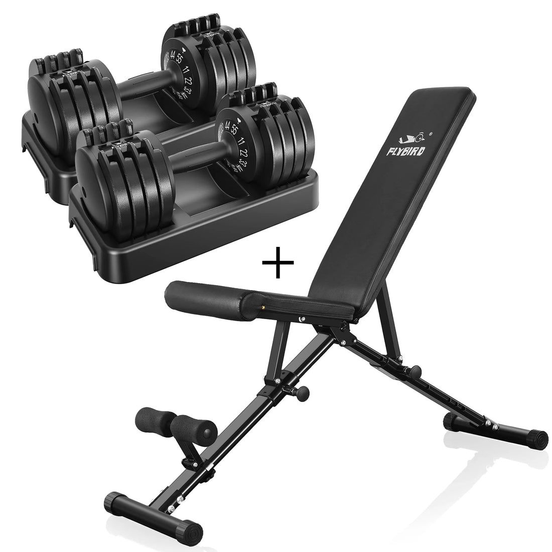 Flybird Set With 55 Lb adjustable dumbbells