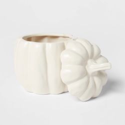 97.7oz Pumpkin Stoneware Tureen Serving Dish Candy Jar Cookie