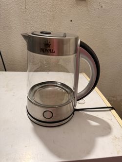 Royal 1.7L Glass & Stainless Steel Electric Kettle