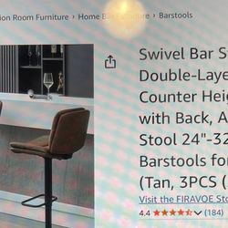 Firavoe Swivel Bar Stools Chairs 