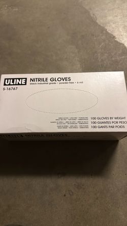 Uline Black Nitrile Gloves 100-Count Box