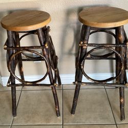 Amish Folk Art Hand Crafted Stools Adirondack Bentwood Barstools 