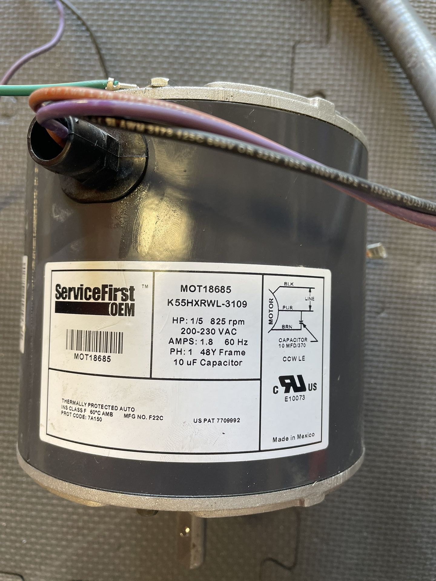 Trane AC Fan Motor (Service first MOT18685)