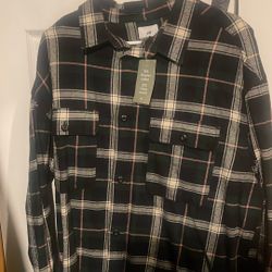 New H&M Flannel Shirt Jacket Size Xl 
