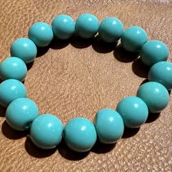 Round Turquoise Beaded Bracelet Brand New Fashion Jewelry 
