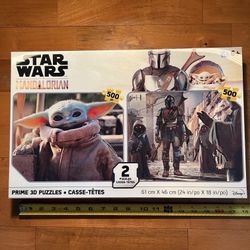 Star Wars The Mandalorian Prime 3D Puzzles Two Pack 500pc