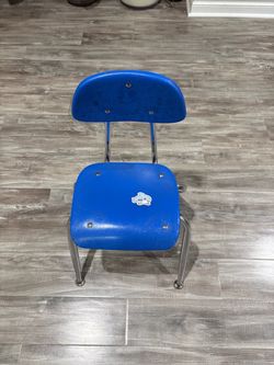 Blue Kids School Chair with Metal Frame