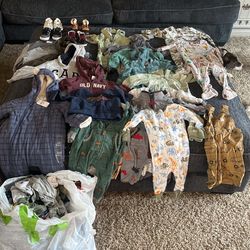 Boys Clothes Size 6 Months-12 Lots Including Socks, Shoes And More 