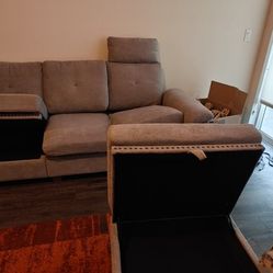 Couch With Storage And Ottoman