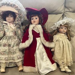 3 Porcelain Dolls