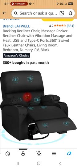 Recliner chair with massager