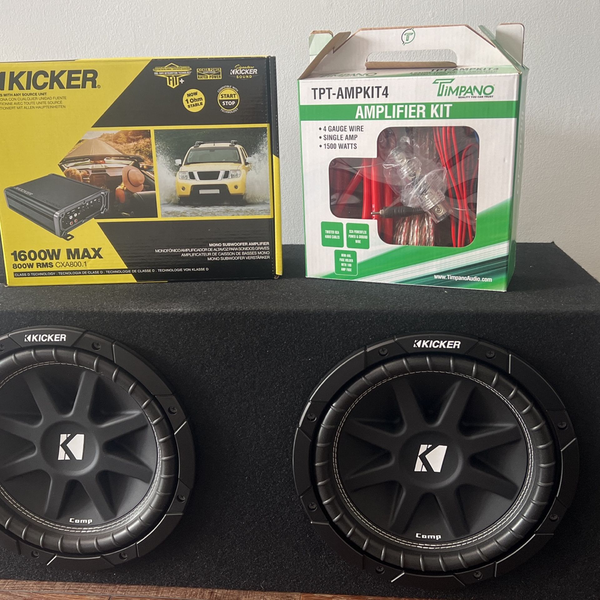 Kicker Box 2 10. Amp And Amplifier Kit. 