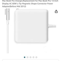 Mac Book Pro Charger,Replacement for Mac Book Pro 13 Inch Display AC 60W L-Tip Magnetic Shape Connector Power Adapter(Before Mid 2012)