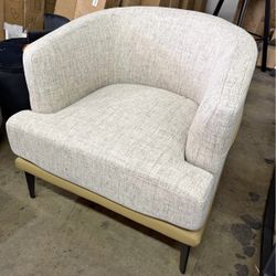 New assembled Modern Two-Tone Upholstered Barrel Accent Armchair for Living Room Lounge Reading Nook