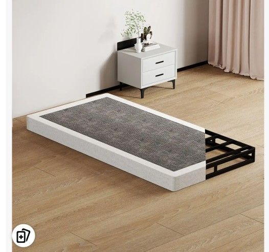 Box Springs Twin XL 8 Inch, 1500lbs Heavy Duty Metal Frame Mattress Foundation, Non-Slip/No Noise/Easy Assembly/Easy Clean Cover