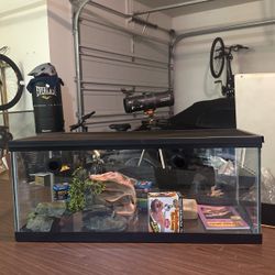 Premium Unused Reptile Tank With Trendy Accessories 