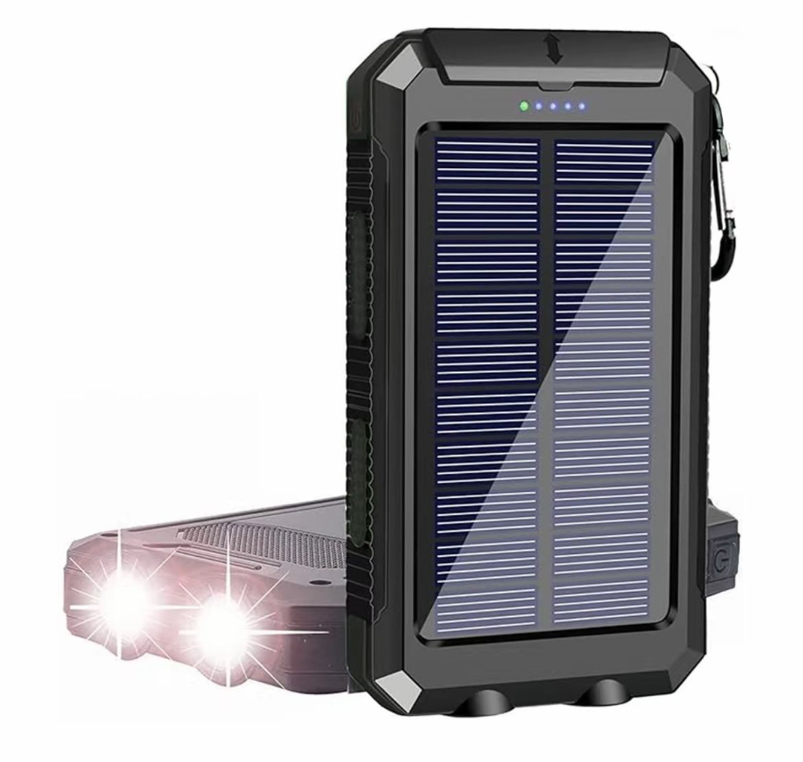 New In Box Solar Power Bank Charger 38800mAh Waterproof Portable External Backup Battery Built-in Dual USB/Flashlight for All Cell Phone,Tablet&Elect