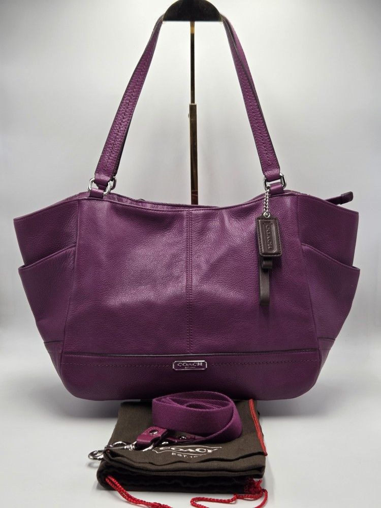 COACH PARK CARRIE Pebbled Leather Shoulder Bag