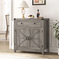 Wash Gray 2 Doors Buffet Sideboard 