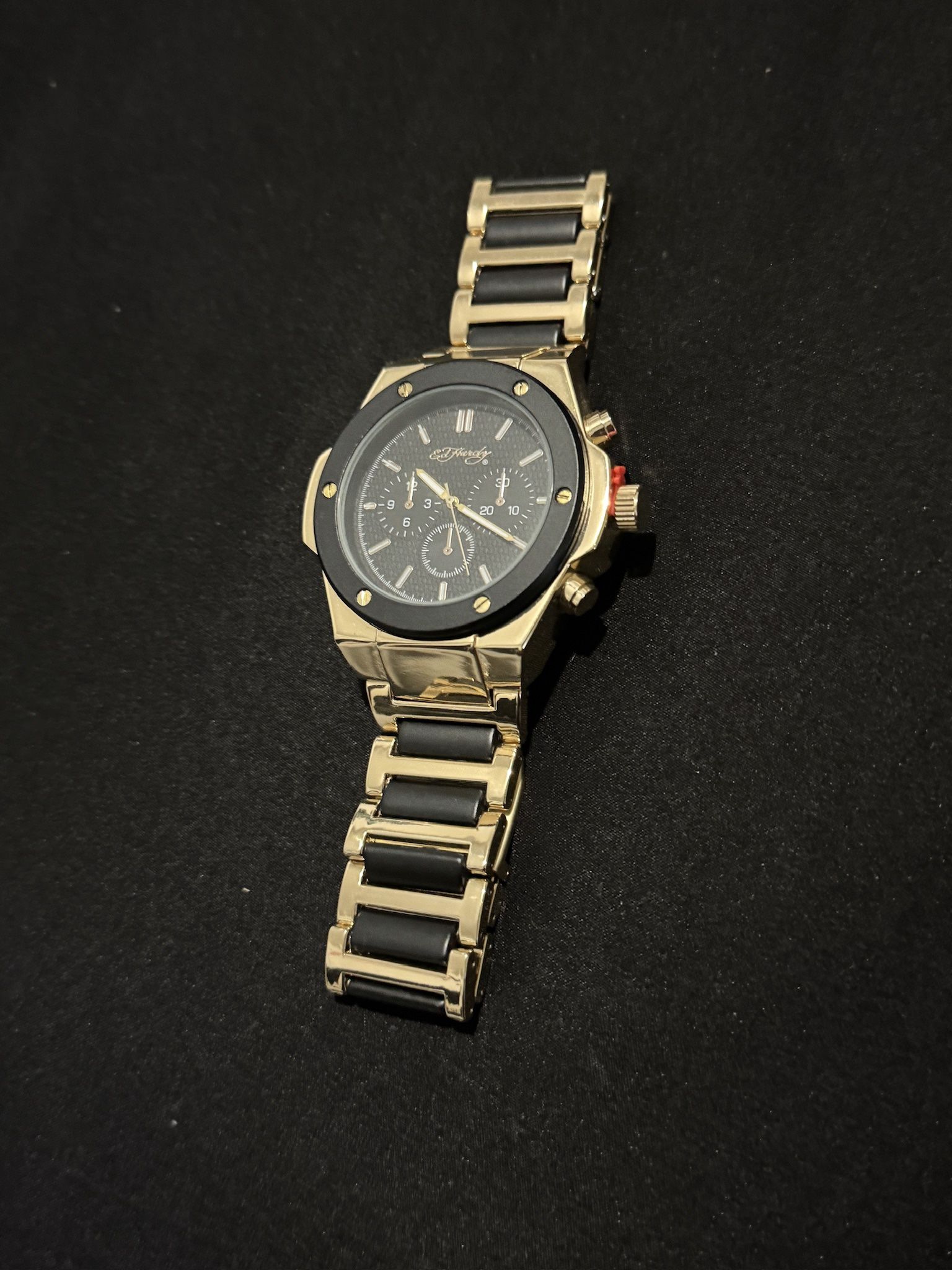Stainless Steel Gold Watch & Chain
