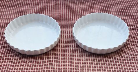 2 Crate & Barrel Ceramic Fluted Baking Dishes
