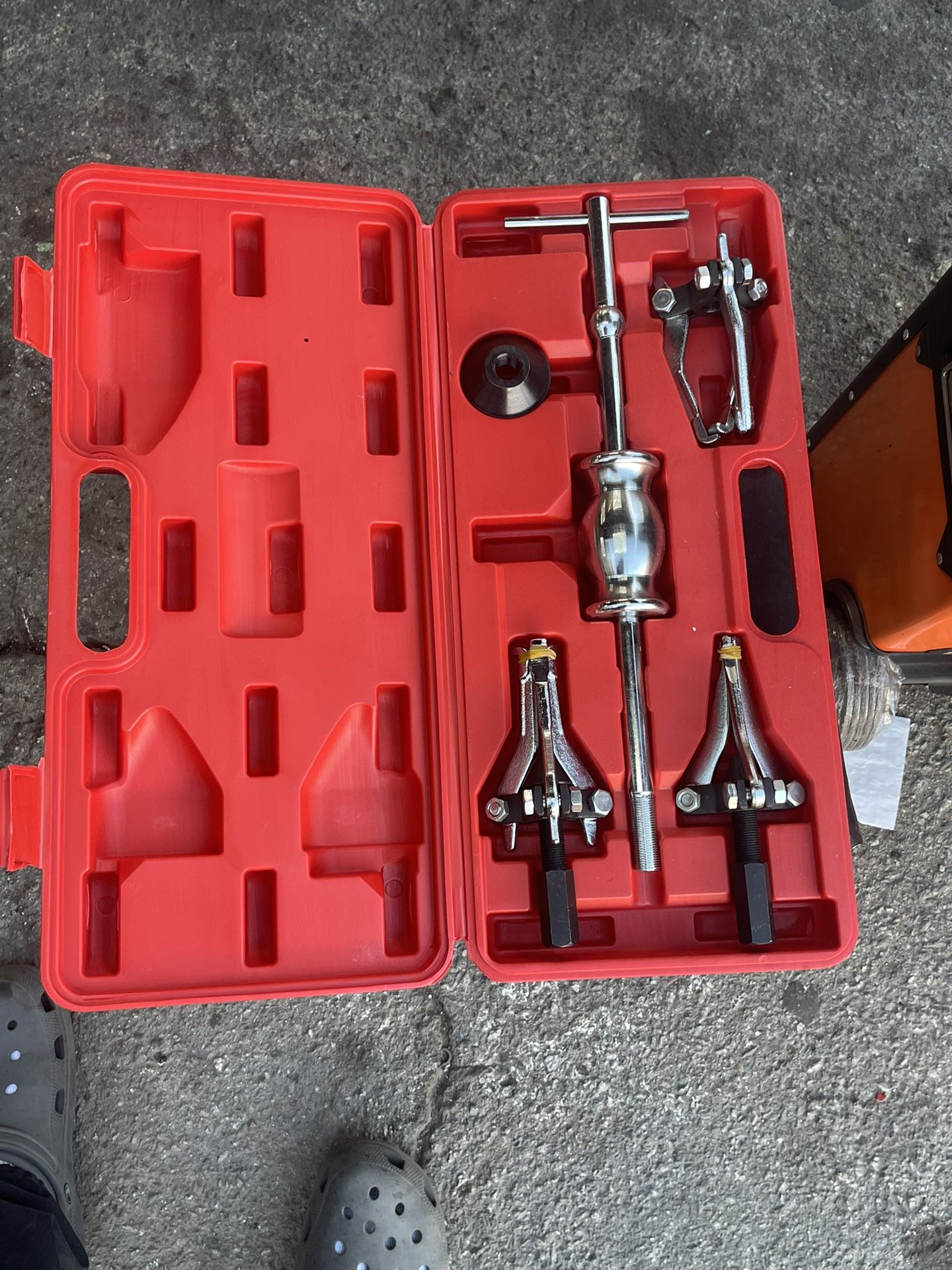 Acouto 5pcs 3 Jaw Slide Hammer Puller Set Premium Chrome Vanadium Steel Easy High Reliability with Storage Box for Gears Bearings