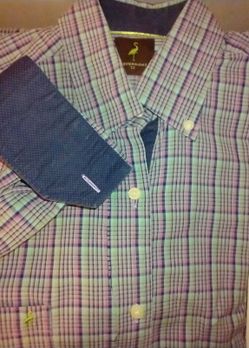 Taylorbyrd Button Up Shirt Mens Size LT Green Plaid Cotton