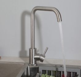 Swivel Spout Kitchen Sink Faucet Brushed Nickel Single Hole Mixer Deck Mount TapK15 $40
