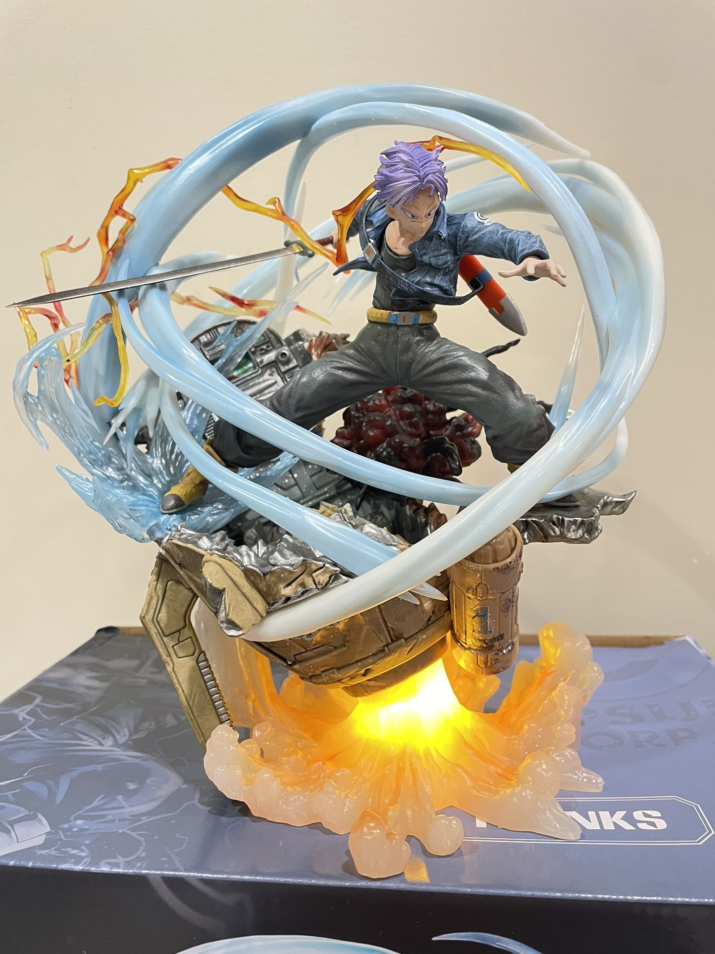 Dragon Ball Trunks Figure Statue Super Warrior Light Up