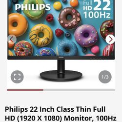 Philips 22 Inch Monitor With Box 