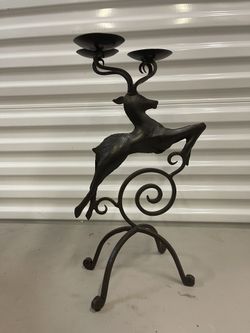 Iron Reindeer Candle Holder