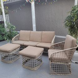 Mid-Century Modern Spun Fiberglass Patio Set Furniture-4 Piece 