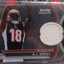 AJ Green Rookie Bowman Sterling Jersey Patch Cincinnati Bengals LSU Tigers